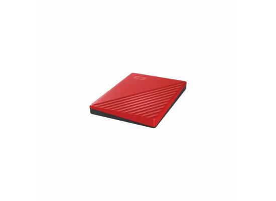 WD 2TB My Passport Portable External Hard Drive, RED